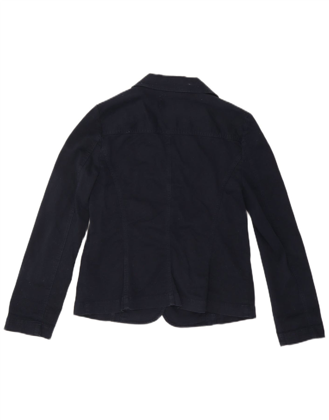 LAURA ASHLEY Veste blazer à 2 boutons pour femme UK 12 Bleu marine moyen en coton