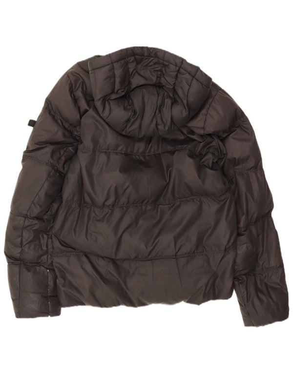 Tommy Hilfiger Veste matelassée à capuche pour homme UK 38 Medium Noir Polyester