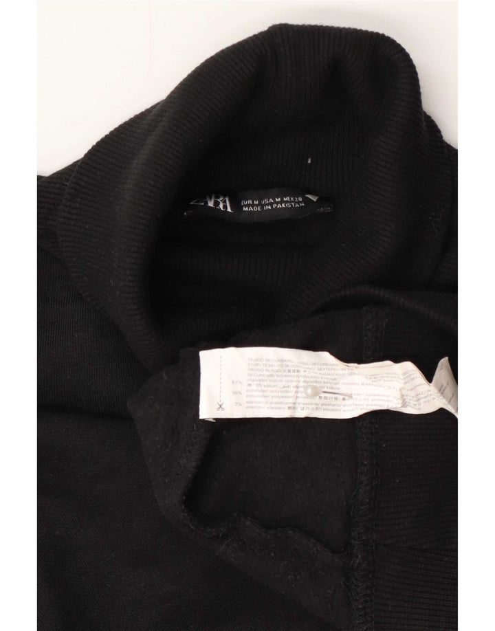 Zara Pull col roulé pour femme UK 14 en coton noir moyen