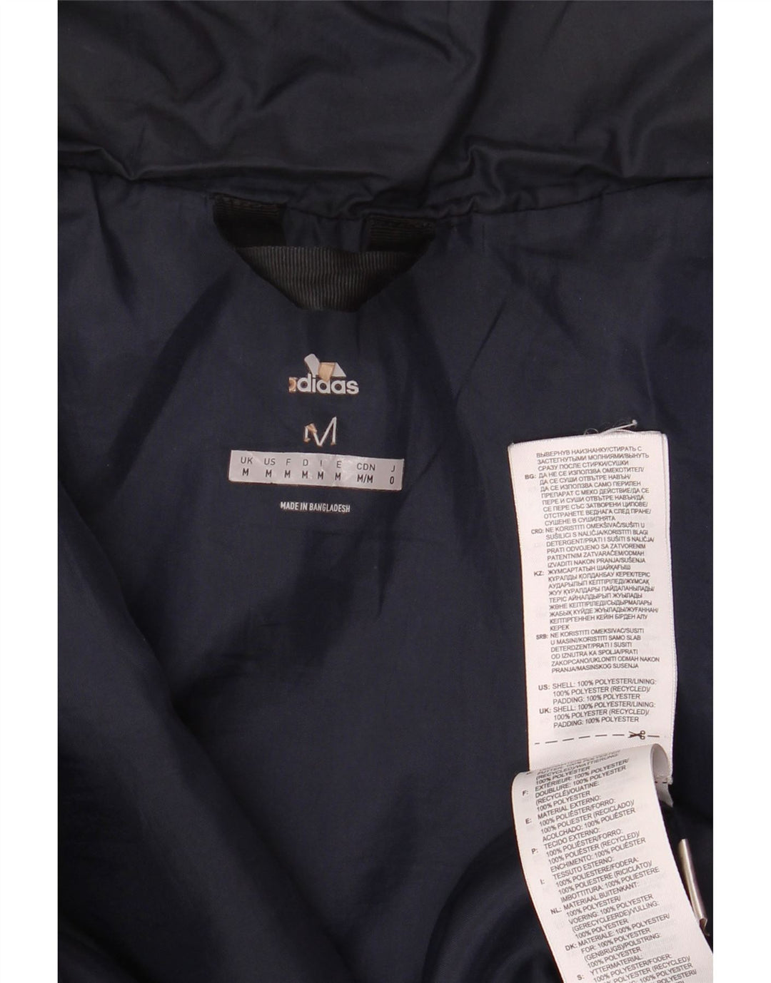 Adidas Veste rembourrée pour homme UK 38 Bleu marine moyen Polyester