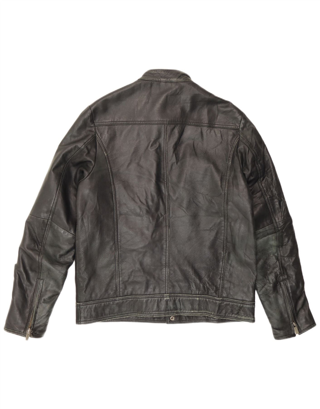 Rochas Veste en cuir pour homme UK 40 Grand cuir noir