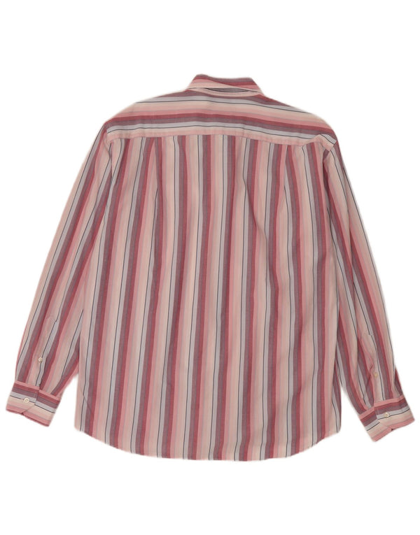 Roccobarocco Chemise Homme Taille 41 16 Grand Coton Rayé Rose