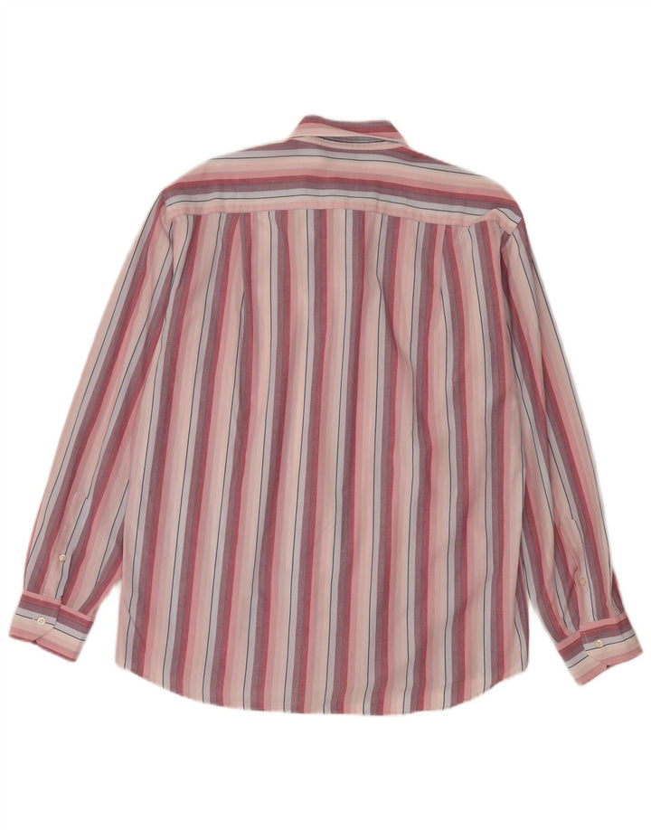 Roccobarocco Chemise Homme Taille 41 16 Grand Coton Rayé Rose