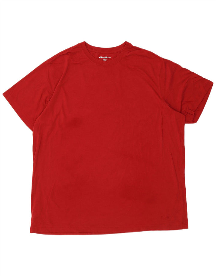 EDDIE BAUER T-Shirt Homme Top 2XL Rouge Coton