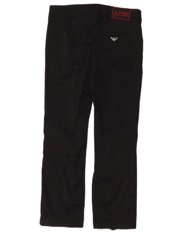 Armani Femme Pantalon Droit Décontracté W28 L24 Noir Polyamide