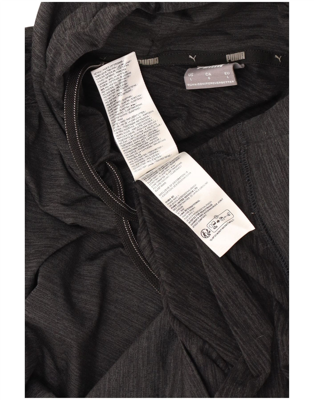 Puma Pull à capuche pour homme Large Noir Polyester