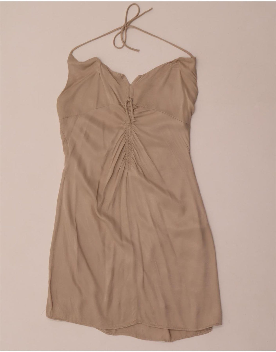 Zara Robe dos nu pour femme UK 12 Viscose beige moyen
