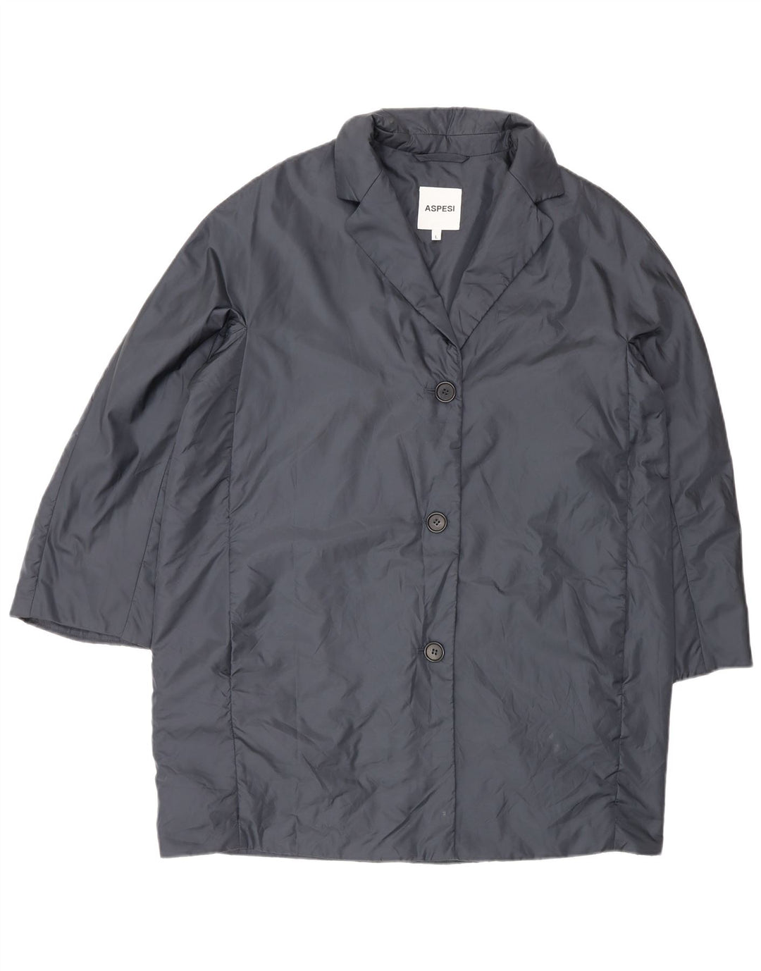 Aspesi Manteau rembourré coupe ample pour femme UK 16 Large Bleu Polyamide