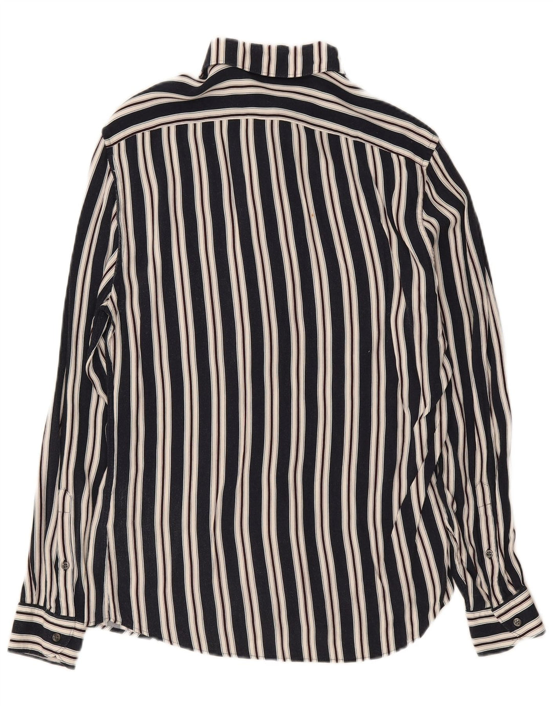 Reiss Chemise Homme Rayé Bleu Marine Moyen En Viscose