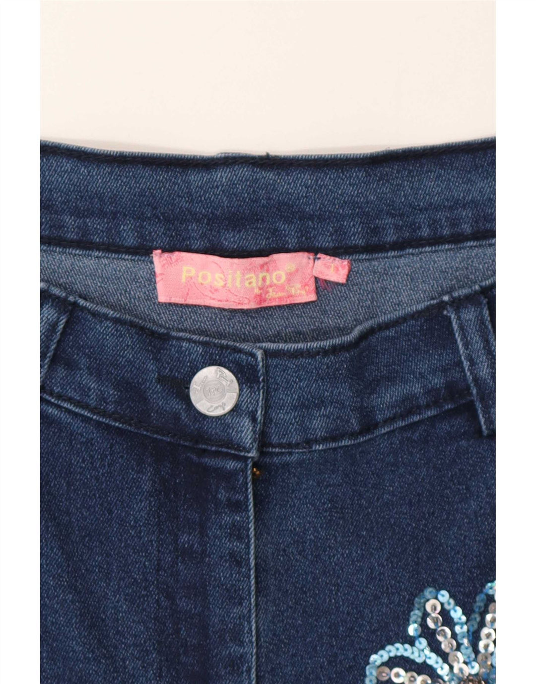 Positano by Jean Paul Jupe évasée pour femme Large W32 Bleu Patchwork