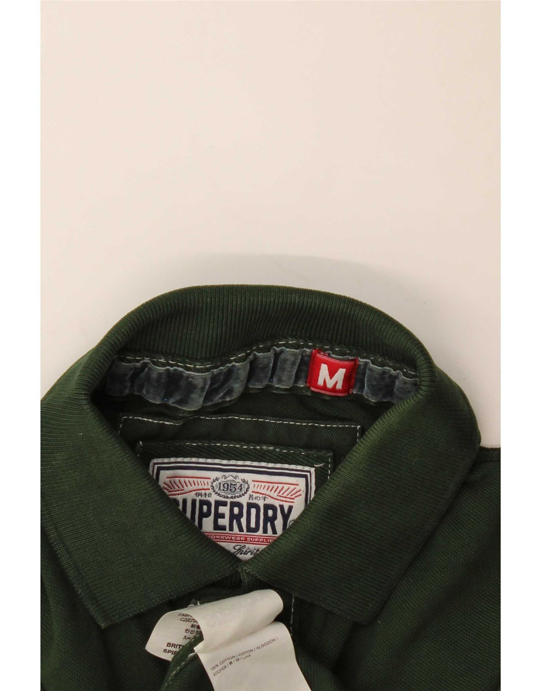 Superdry Polo Homme Vert Moyen Coton