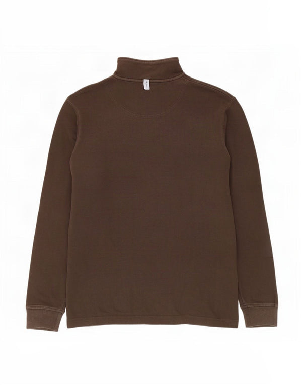 Timberland Sweat-shirt à col zippé pour homme, coupe régulière, en coton marron 2XL