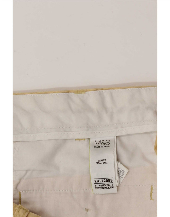 Marks & Spencer Short Chino Homme W36 Large Jaune Coton