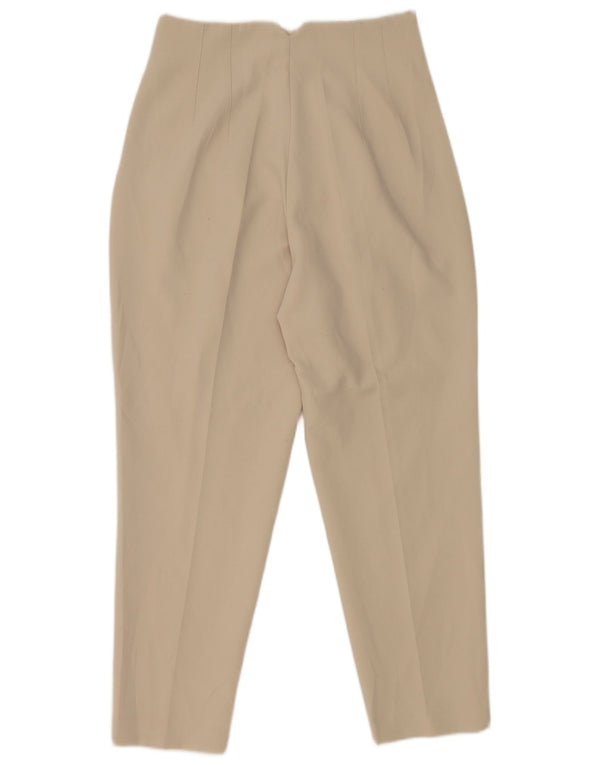 Zara Pantalon de costume fuselé pour femme Medium W28 L26 Polyester blanc cassé