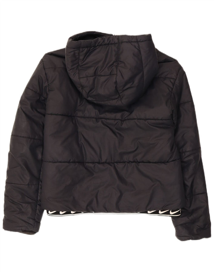 Nike Veste matelassée à capuche pour femme UK 10 Small Noir Polyester
