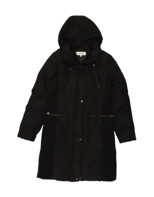 Calvin Klein Manteau rembourré à capuche pour femme UK 10 Petit Noir Polyester