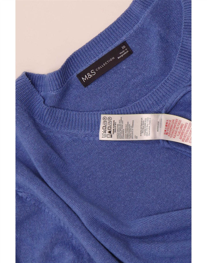 Marks & Spencer Pull col rond pour femme UK 20 2XL Bleu