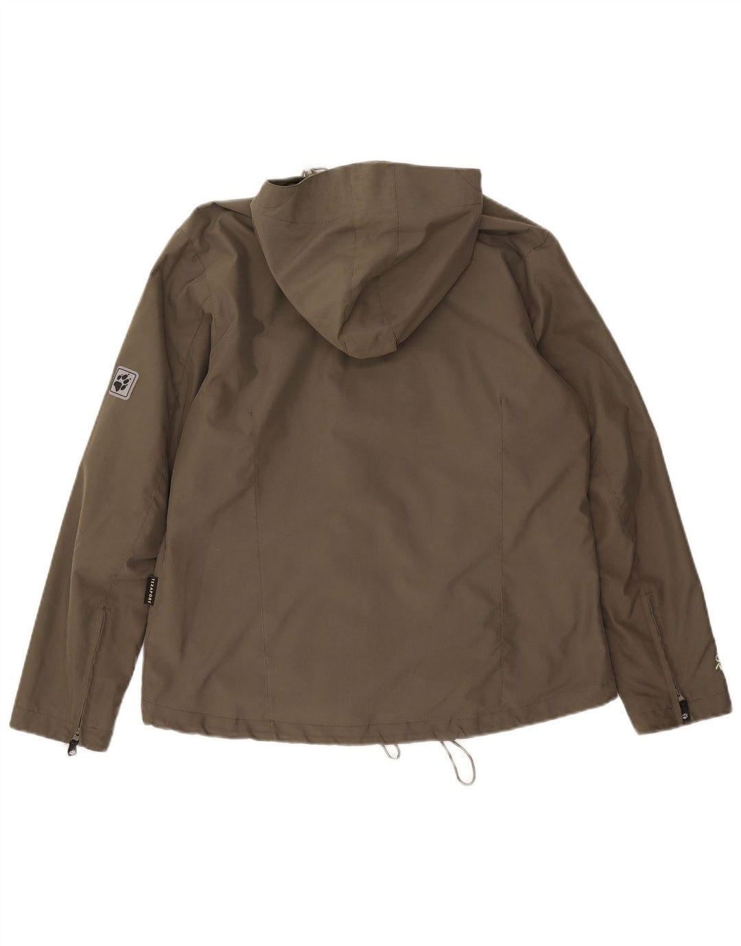 Jack Wolfskin Veste de pluie à capuche pour femme UK 14/16 Large Kaki Polyester
