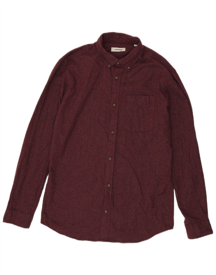 JACK & JONES Chemise Flanelle Homme Large Coton Bordeaux