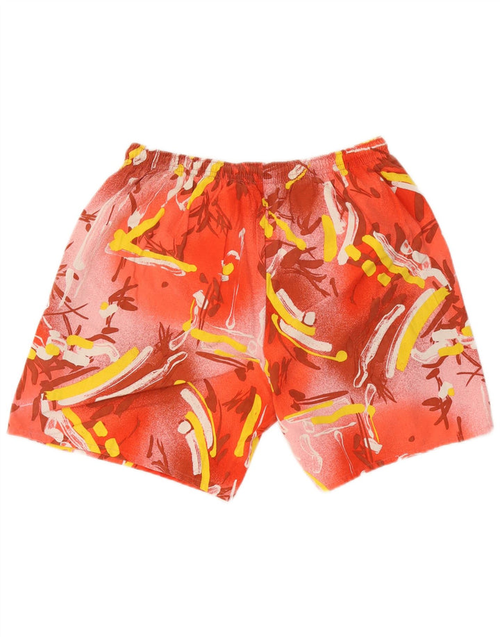 Short de bain à motif abstrait pour hommes vintage IT 52 XL coton rouge