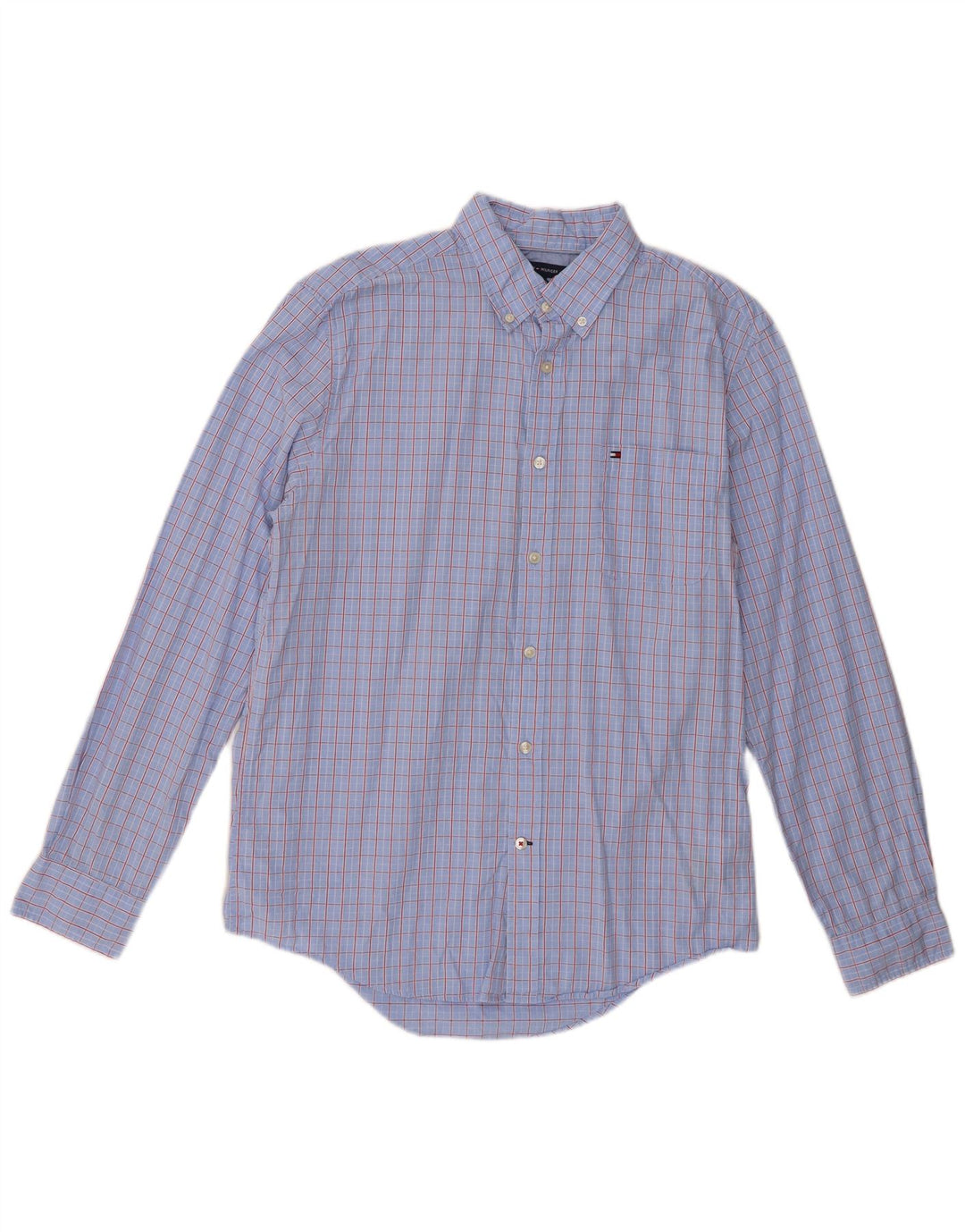 Tommy Hilfiger Chemise Homme Grand Carreau Bleu Coton
