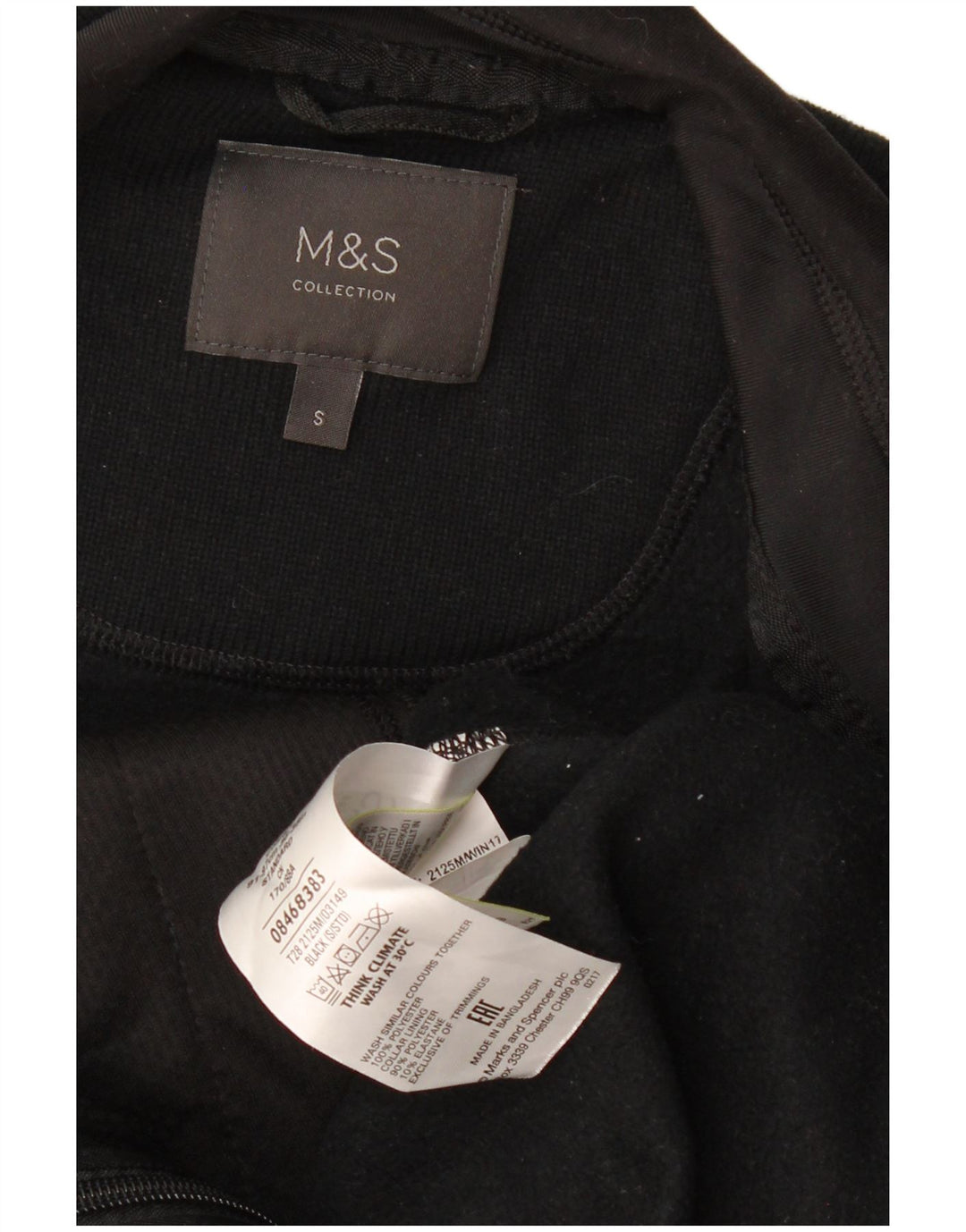 MARKS & SPENCER Veste polaire surdimensionnée pour femme UK 10 Small Noir Polyester