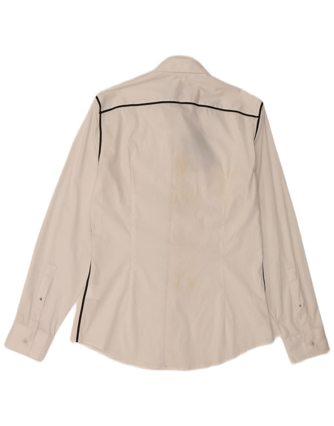Trussardi Chemise Homme Taille 40 Moyen Blanc Rayé Coton