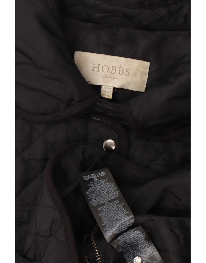 Hobbs Manteau matelassé pour femme UK 44 Medium Noir Polyamide