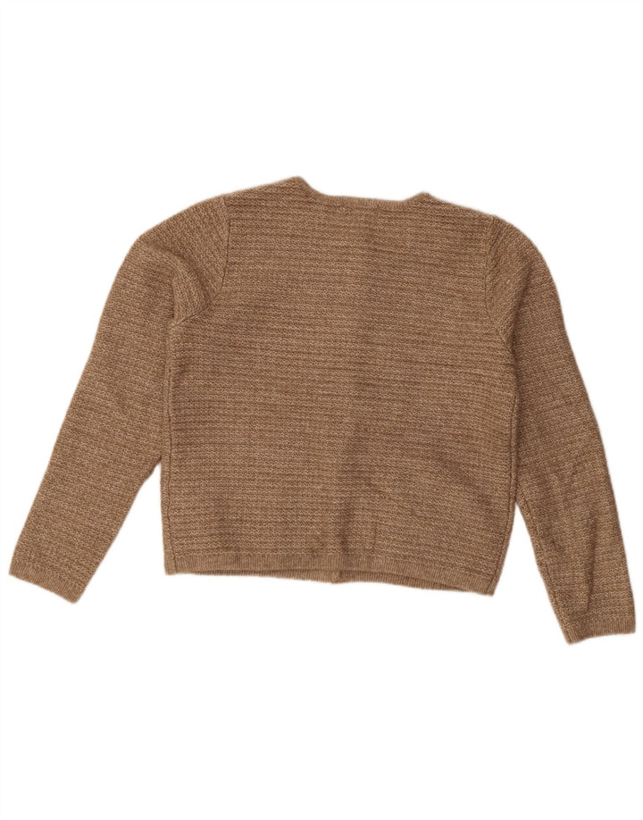 Marks & Spencer Pull cardigan court pour femme UK 14 Marron moyen Polyester