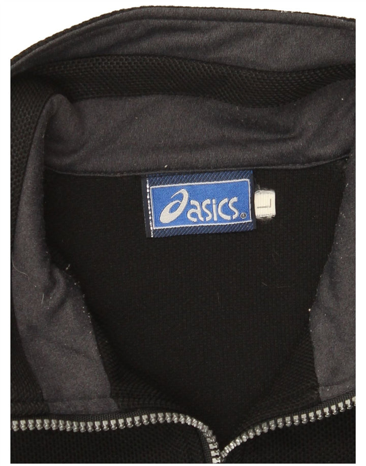 Asics Veste de survêtement graphique pour hommes, grand, noir, colour block