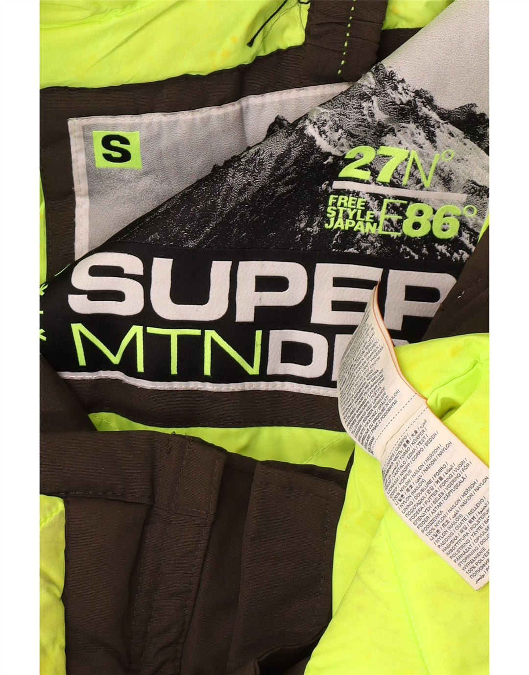 Superdry Veste parka surdimensionnée à capuche pour femme UK 10 Small Khaki Nylon