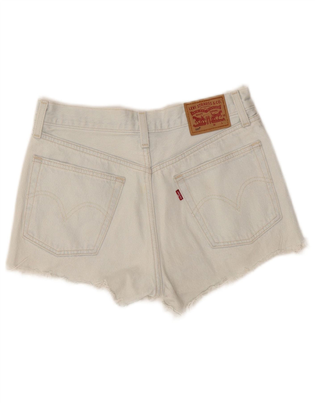 Levi's Short en Jean 501 Distressed Femme W26 Petit Bleu Coton