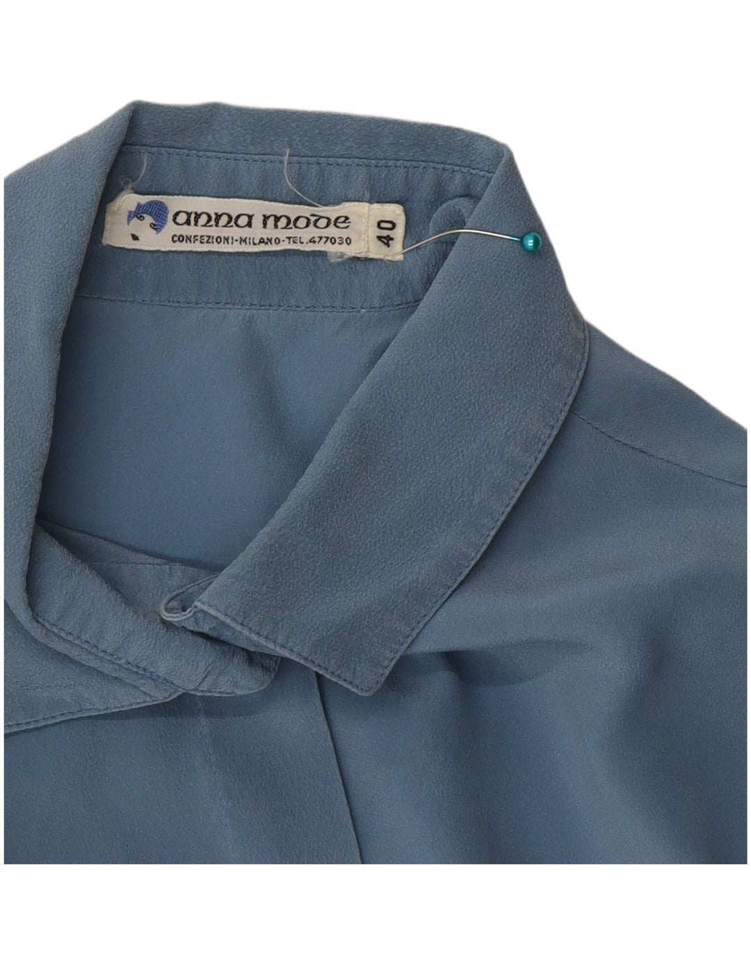 Chemisier chemise femme vintage EU 40 Bleu Moyen