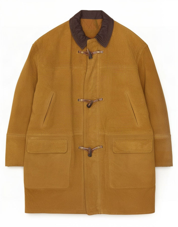 vintage Homme Daim Duffle Coat IT 52 XL Cuir Beige