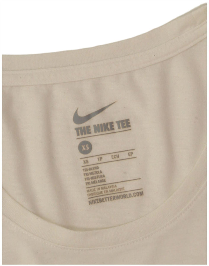 Nike T-shirt graphique surdimensionné pour femme UK 6 XS Blanc Polyester