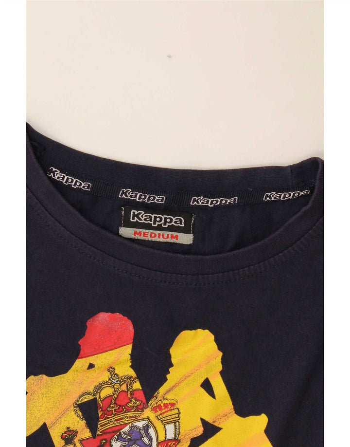 Kappa T-shirt graphique pour femme UK 14 Bleu marine moyen