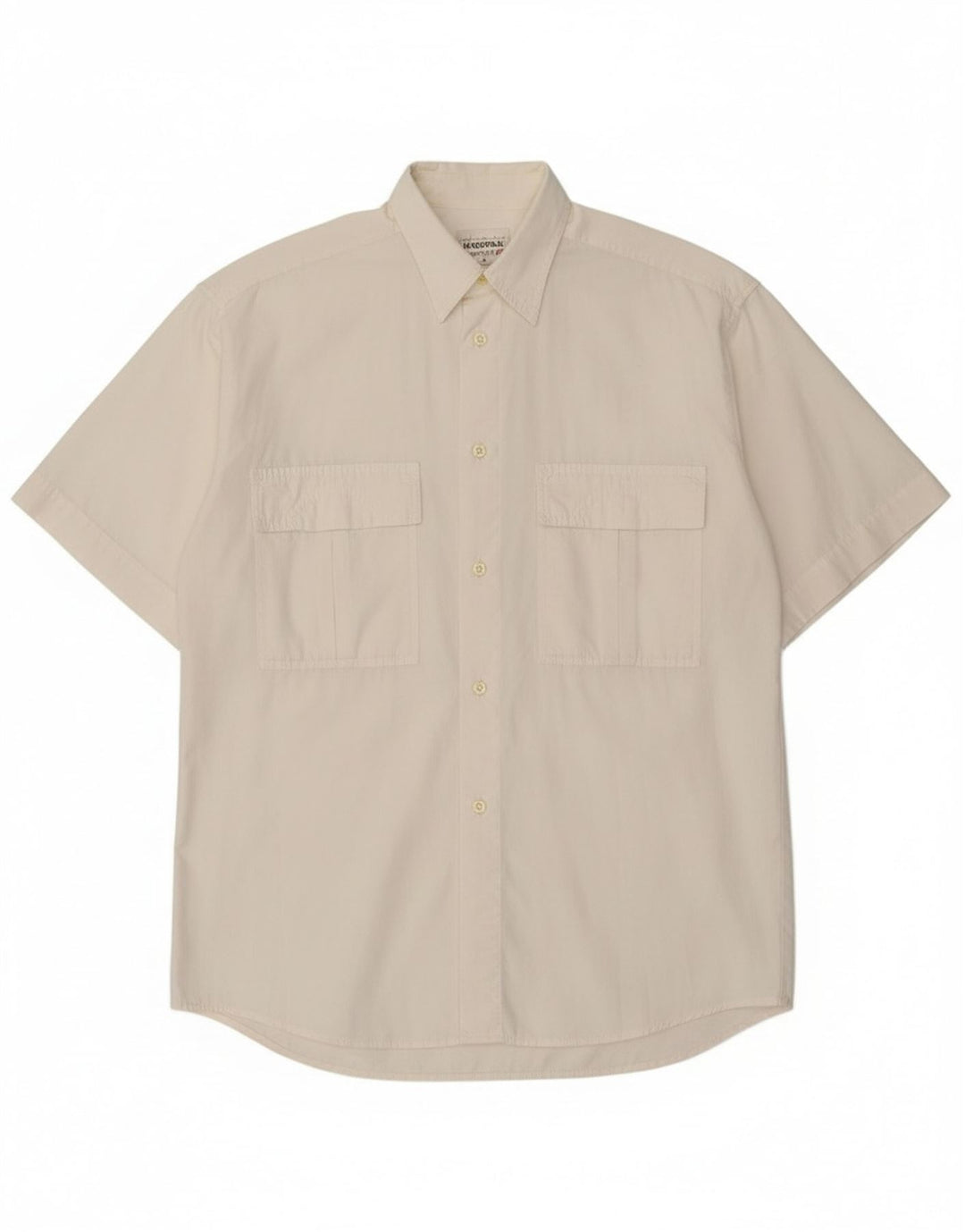 Stefanel Chemise à manches courtes pour homme en coton blanc cassé moyen