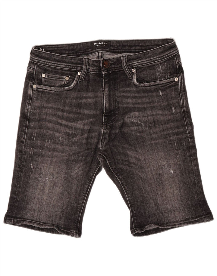 Jack & Jones Short en jean vieilli pour homme Small W30 Gris Coton