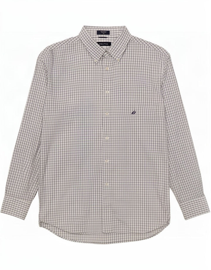 Nautica Chemise Homme XL Blanc Carreaux Coton