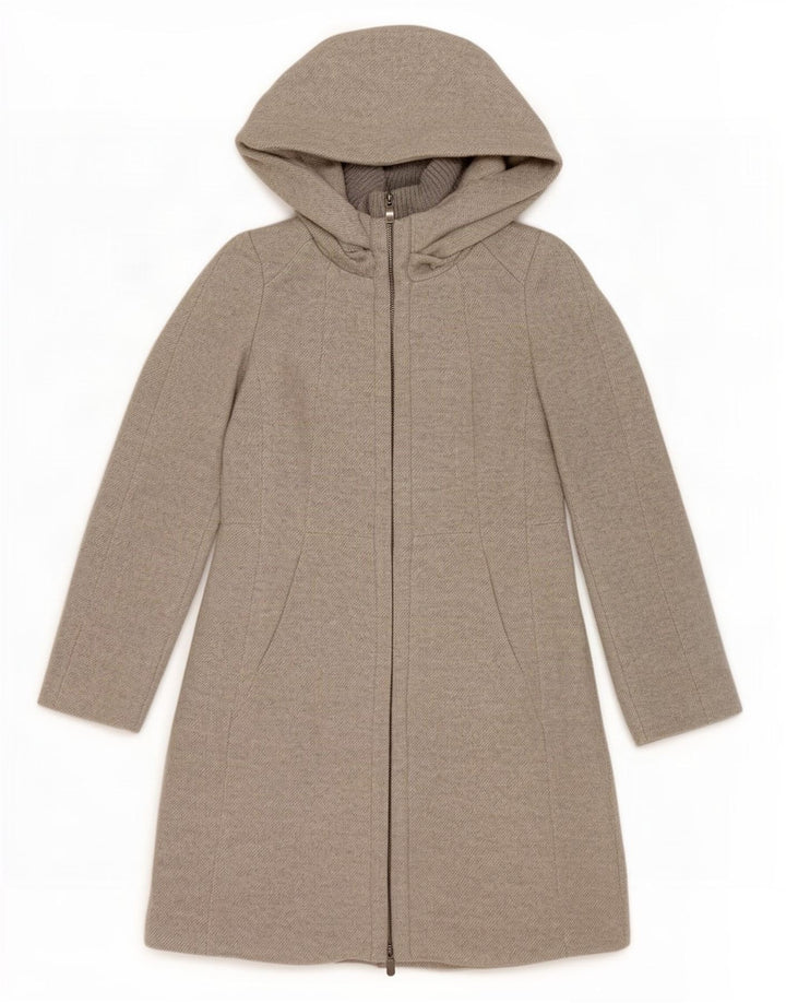 Zara Manteau à capuche pour femme UK 12 Acrylique gris moyen