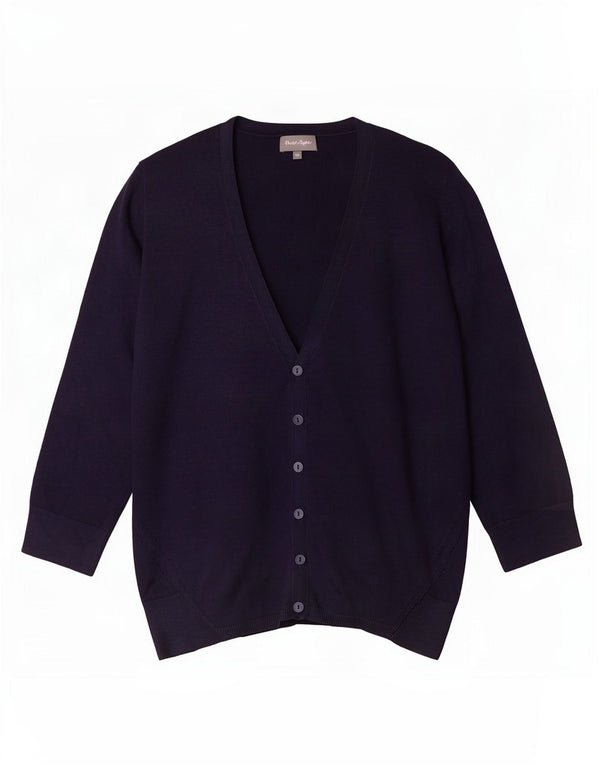 Phase Eight Cardigan à manches 3/4 pour femme UK 10 Small Bleu marine