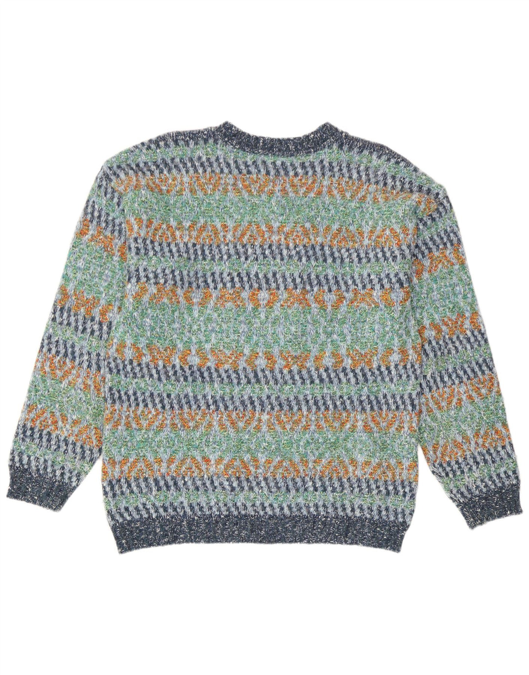 North Pole Pull à col rond pour homme Grand motif géométrique multicolore