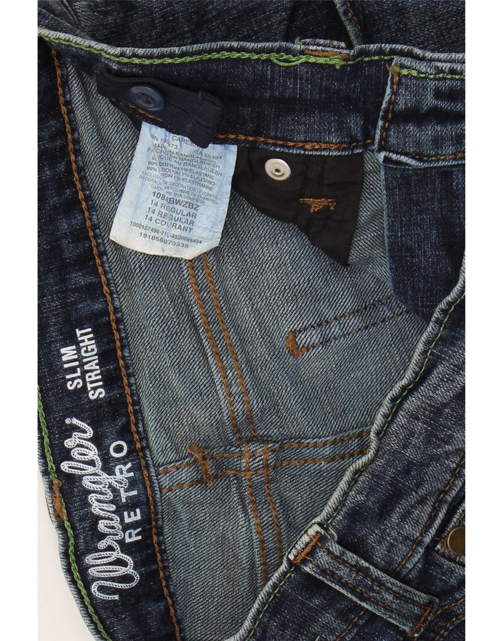 WRANGLER Jean droit slim rétro garçon 13-14 ans W26 L29 bleu coton