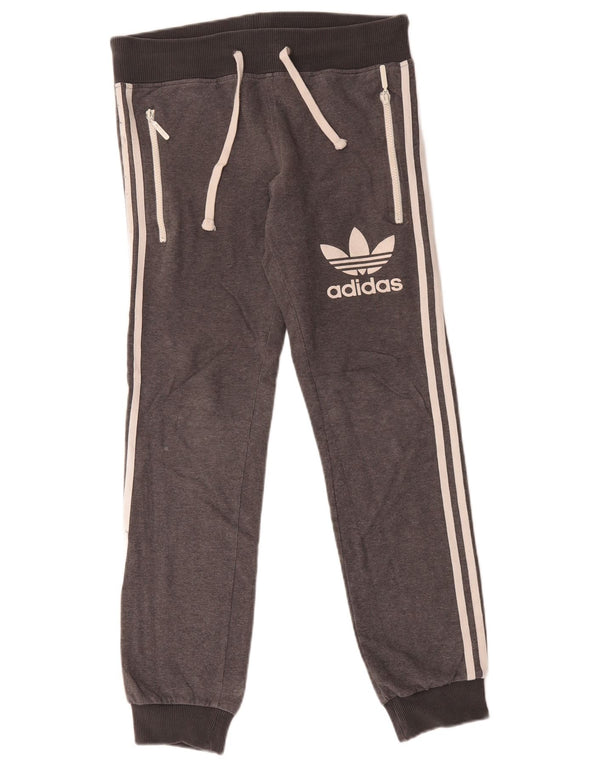 Adidas Pantalon de survêtement graphique pour femme Joggers UK 10 Petit Gris Moucheté