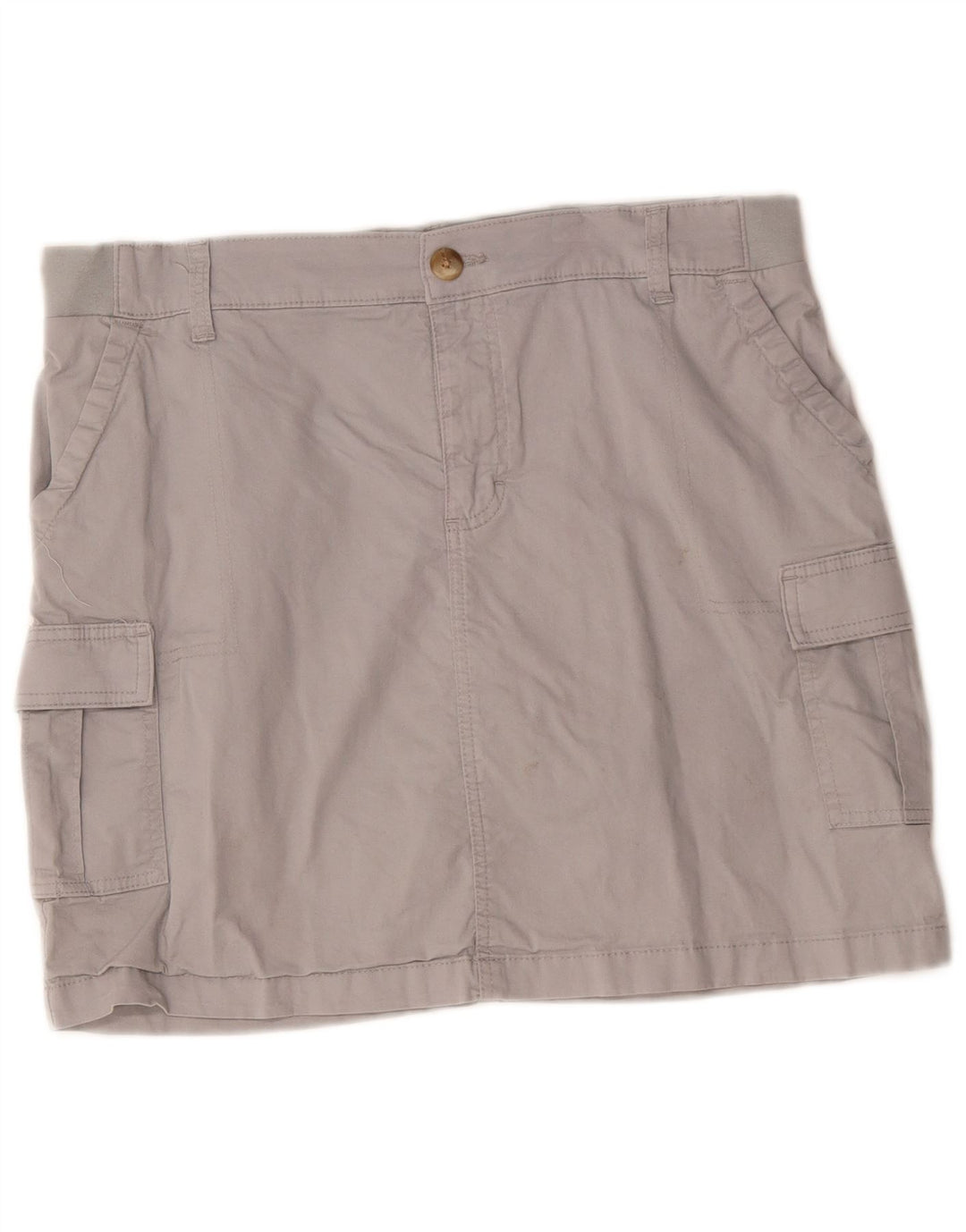 LEE Jupe-short pour femme coupe régulière jupe cargo taille moyenne US 14 XL W36 coton gris