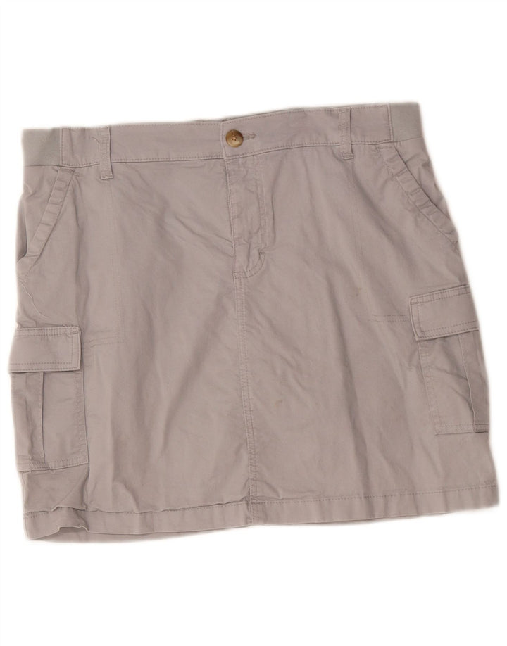 LEE Jupe-short pour femme coupe régulière jupe cargo taille moyenne US 14 XL W36 coton gris