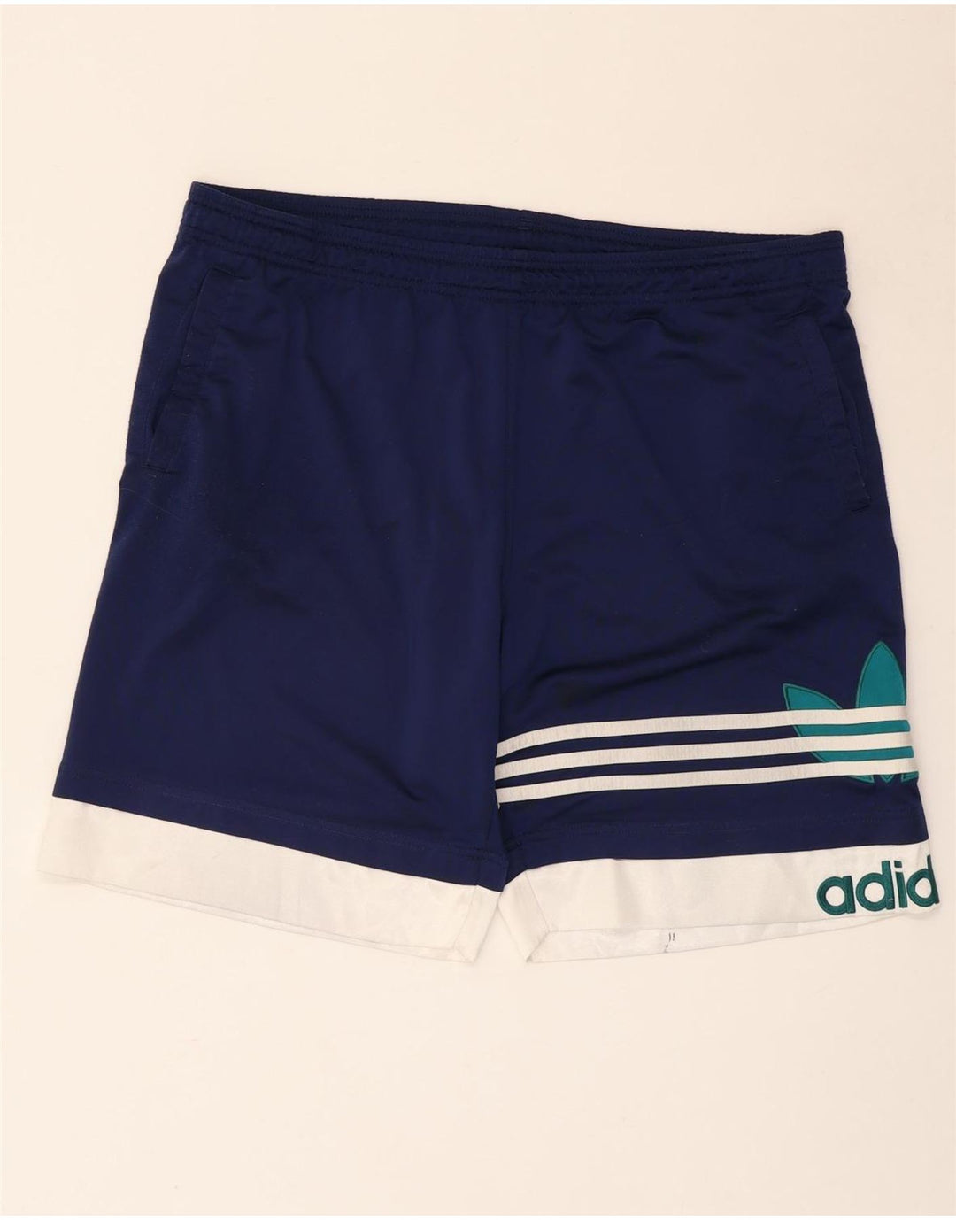 Adidas Short de sport graphique pour homme en polyester color block Bleu marine Taille L
