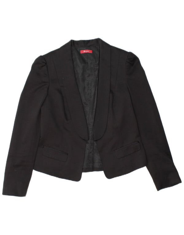 MONSOON Veste blazer courte ouverte pour femme UK 10 Small Noir Polyester