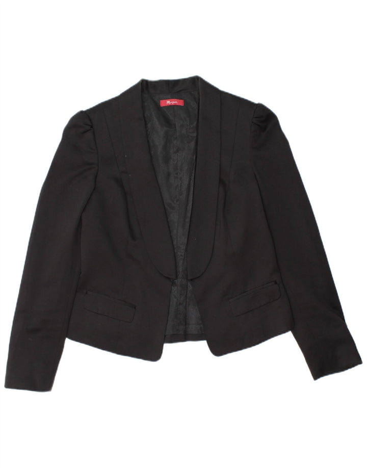 MONSOON Veste blazer courte ouverte pour femme UK 10 Small Noir Polyester
