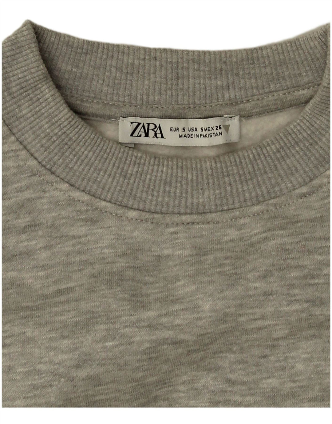 Zara Womens Crop Oversize Sweatshirt Jumper UK 10 Petit Gris Moucheté